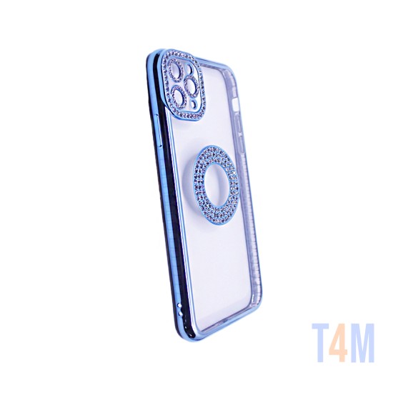 Funda de Silicona Suave con Diseño de Diamantes para Apple iPhone 11 Pro Max Azul